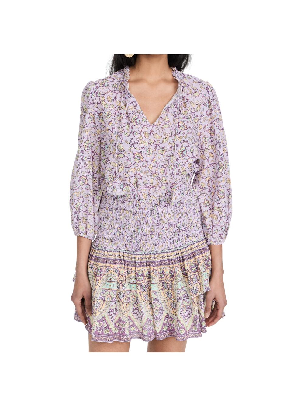 Shoshanna Floral Lavender Beige Ellora Dress Size 0 - Picture 1 of 4